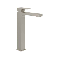 Baterie înaltă pentru lavoar Villeroy&Boch, Architectura Square, cu ventil click-clack, brushed nickel